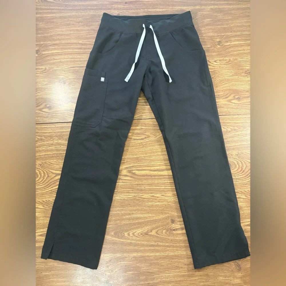 FIGS Black Drawstring Pants Size XS